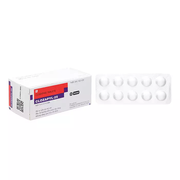 Thuốc Clozapyl 25mg Điều trị tâm thần phân liệt (100 viên)