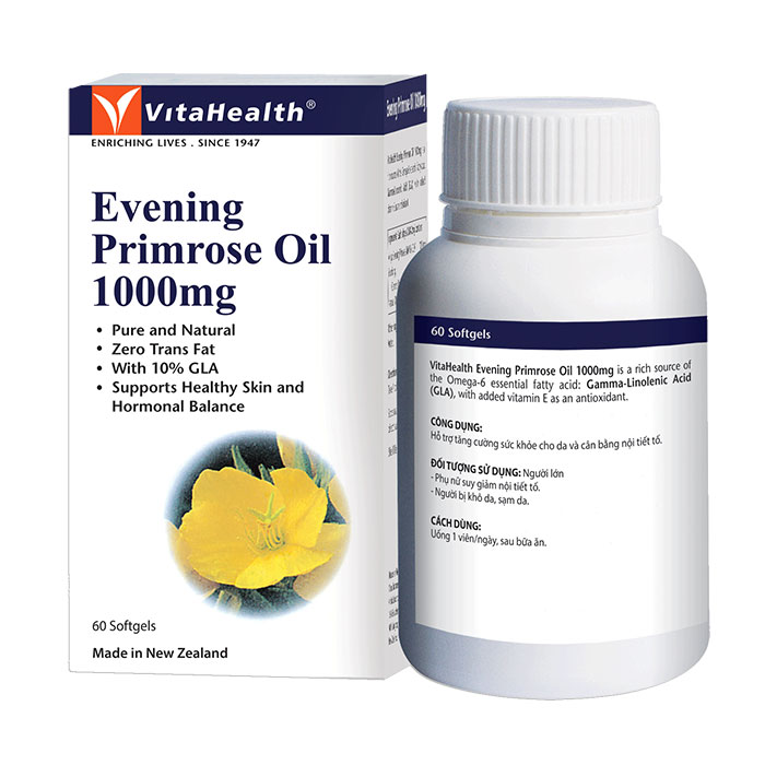 Evening Primrose Oil 1000mg VitaHealth Viên uống tinh dầu hoa anh thảo (60 viên) - 2