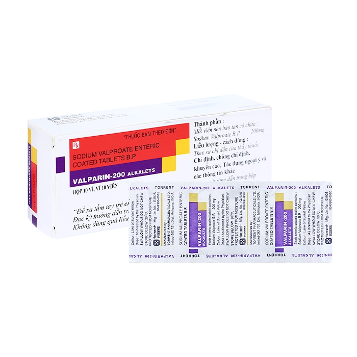 Thuốc Valparin 200mg Dùng trong các loại động kinh (100 viên)