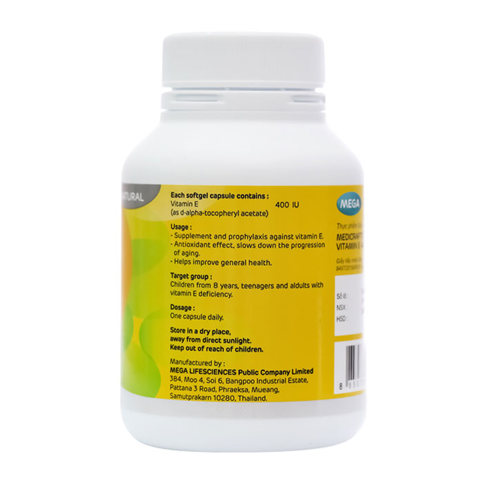 Vitamin E 400 IU Mega Viên uống bổ sung (30 viên) - 2