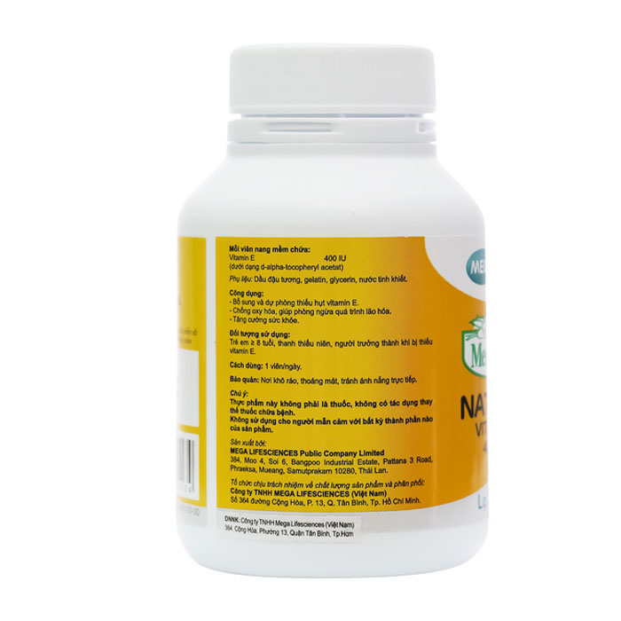Vitamin E 400 IU Mega Viên uống bổ sung (30 viên) - 4
